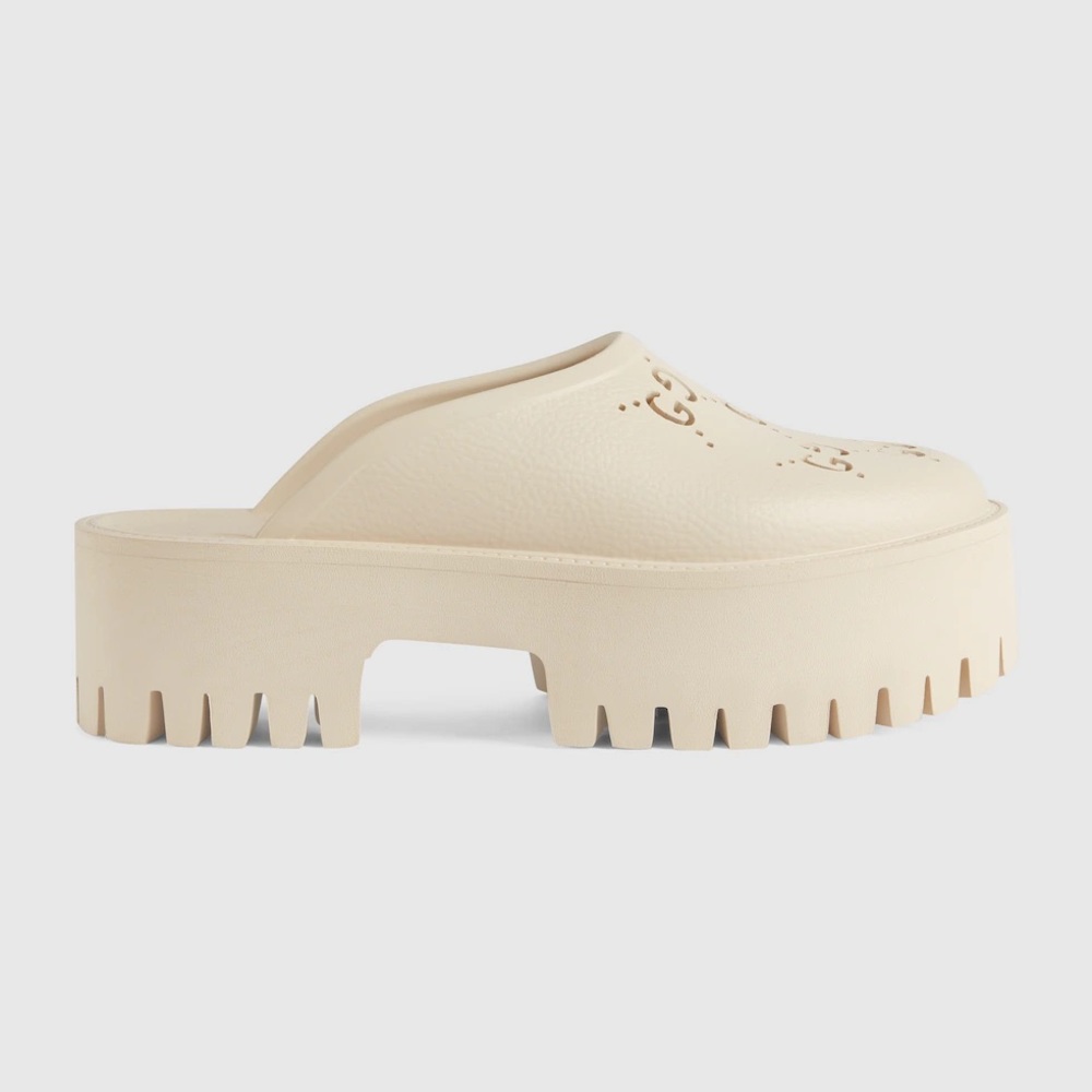 COPY - GUCCI PLATFORM PERFORATED G SANDALS